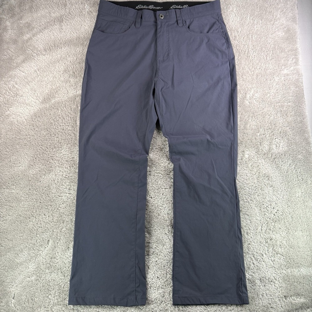 Eddie Bauer Adventure Trek Pants Mens 36x30 Navy Stretch Water Repellent Hiking
